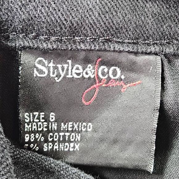 Style & Co Jeans Womens Size 6 Black Easy Care Straight Leg Fit Denim - Picture 9 of 10